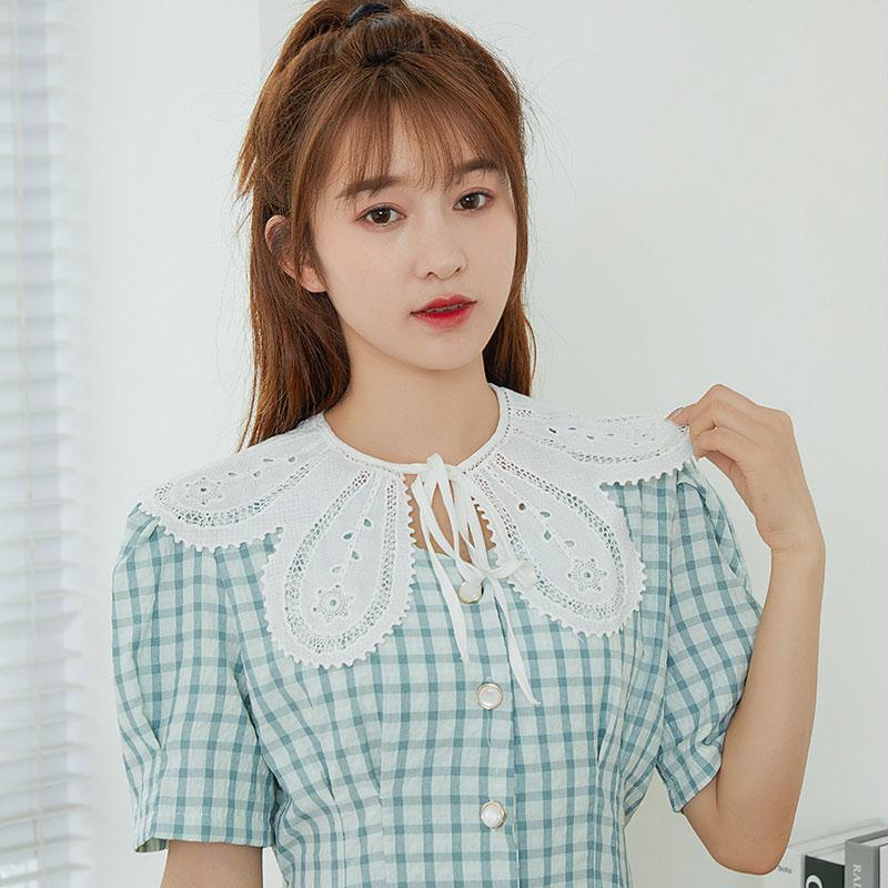 Abnehmbarer falscher Kragen Stickerei Halskrause Dickey Kragen Niedlicher Mode falscher Kragen für Frauen Mädchen