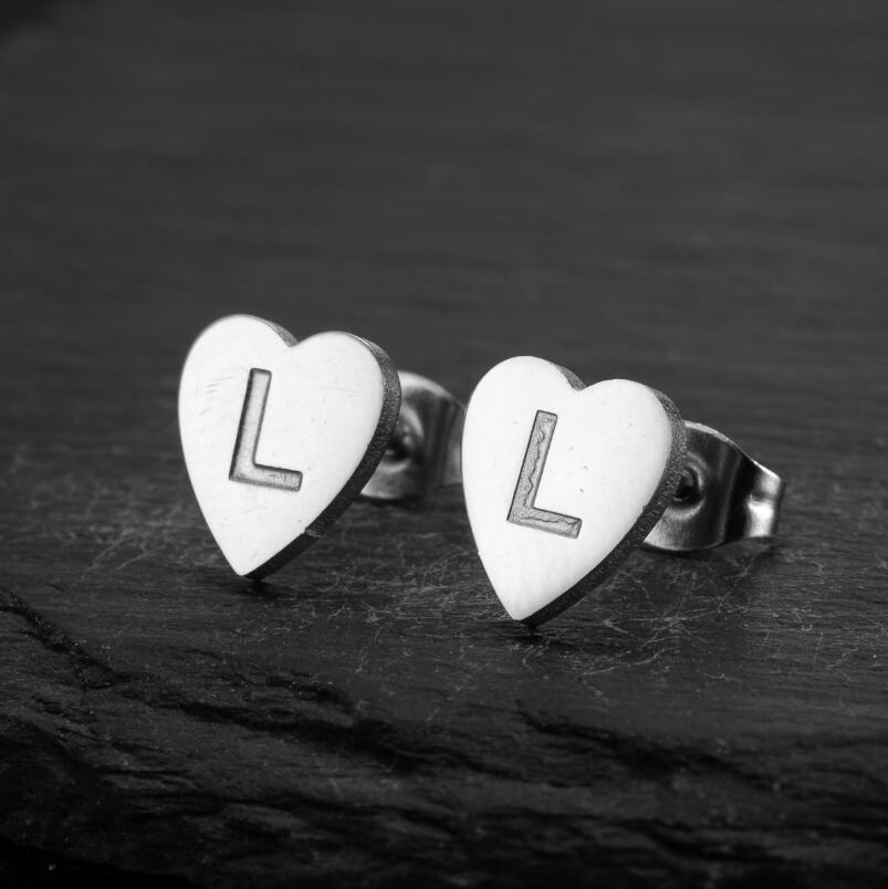2025 Women's Retro Stainless Steel Alphabet Stud Earrings: Geometric & Simple Design