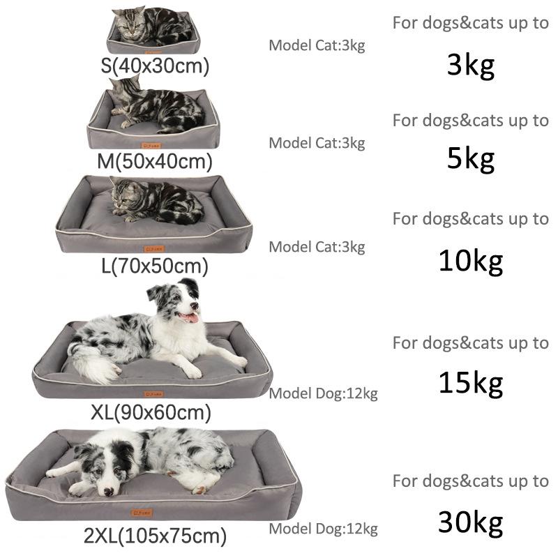 Luxury Removable Waterproof Cat Nest Soft High Rebound Scratch Resistant Wear-resistant All Seasons Square Dog Bed Hundezubehör