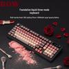 BOW Hangshi Multi-Mode Backlit Bluetooth Keyboard with Lipstick Foundation Design for Women, Mechanical Feel, and Wireless/Wired Options