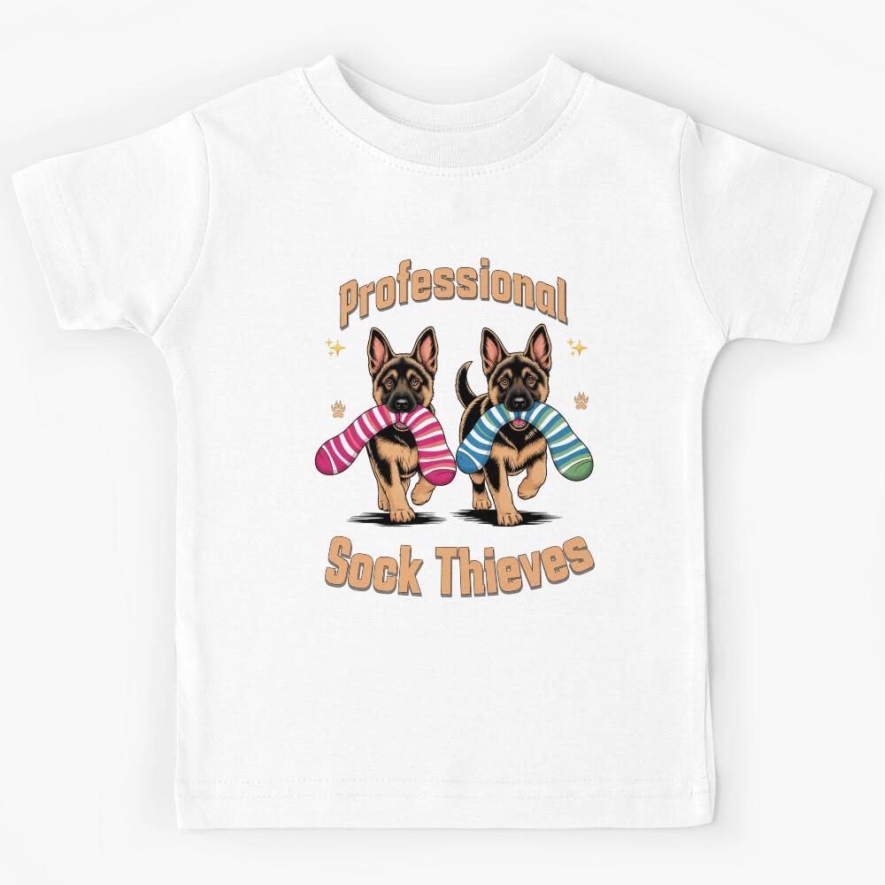 Professional Sock Thieves Puppy Humor Kids T-Shirt 170