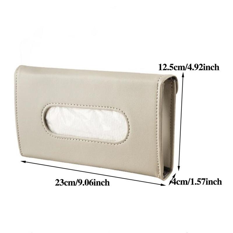 New Soft Leather Car Tissue Box Car Sun Visor Type Block Hanging Container Towel Napkin Holder Paper Rack Organizer Storage Bag