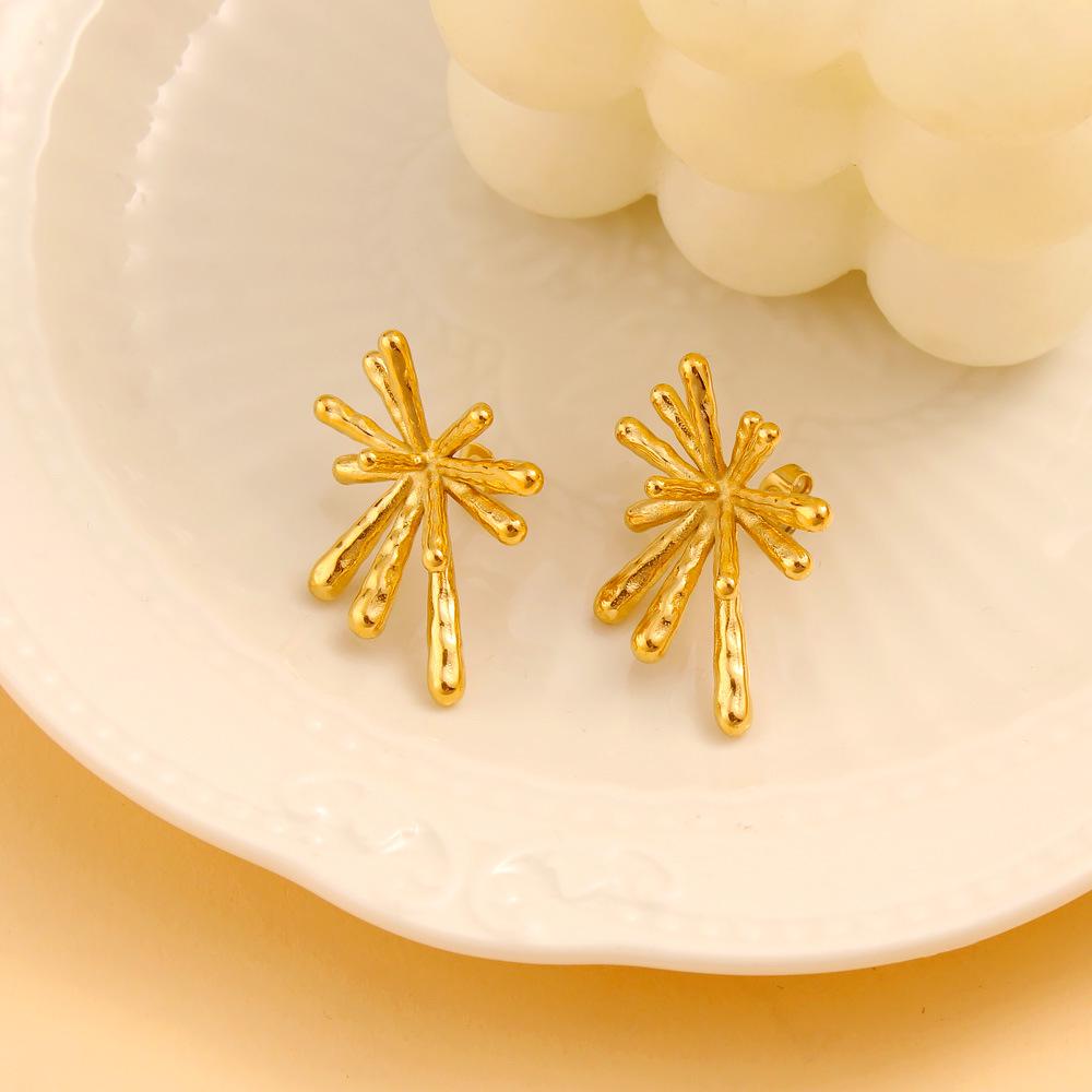 French Retro INS Fashion Firework Earrings: Simple, High-End Stud Design, Versatile and Stylish for Every Occasion.