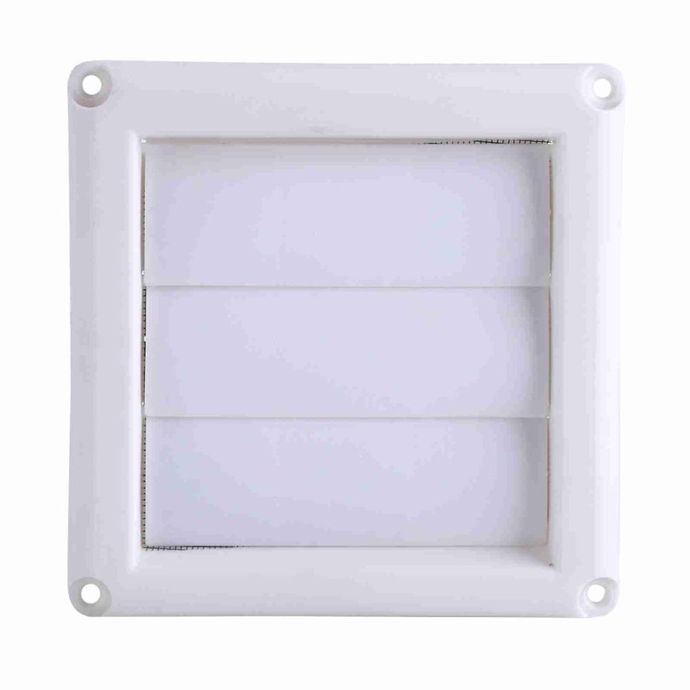 White Dryer Outlet Cover With Net Ventilation Grill Active Louver Exhaust Vent Cover  House Outside