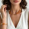 INS Style Marble Resin Beaded Bracelet Necklace Set - Elegant & Versatile Fashion Accessories