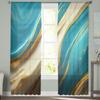 Marble Texture Aqua Green Voile Sheer Curtains For Living Room Window Chiffon Tulle Curtain Kitchen Bedroom Drapes Home Decor