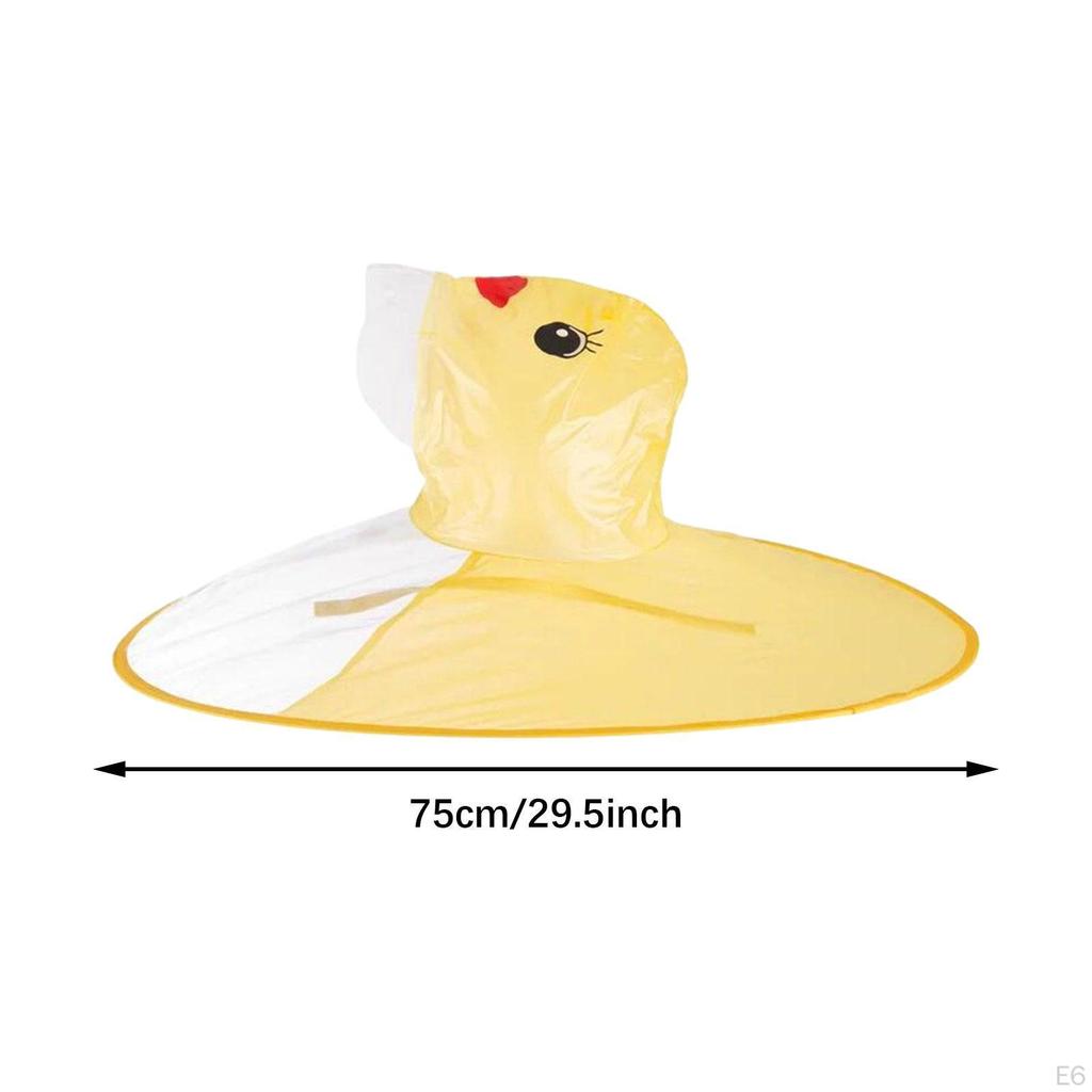 Barn Regnkappa Tecknad Anka för Fiske Trädgård Utomhus
