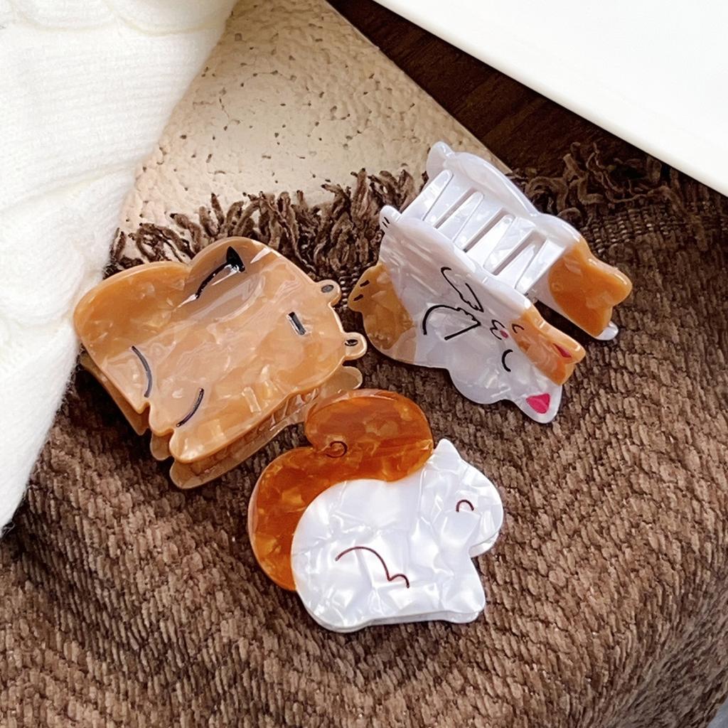 1pc New Sweet and Cute Hair Clip with Catching Kittens, Squirrels, Sharks, Hair Accessories, Cartoon