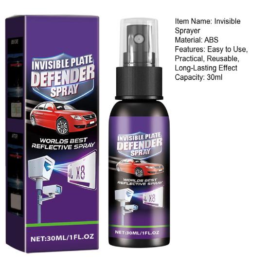 Número da Placa do Carro Spray Invisível Spray Deterrente para Radar de Velocidade Fácil de Usar Efeito Duradouro Spray para Privacidade da Placa