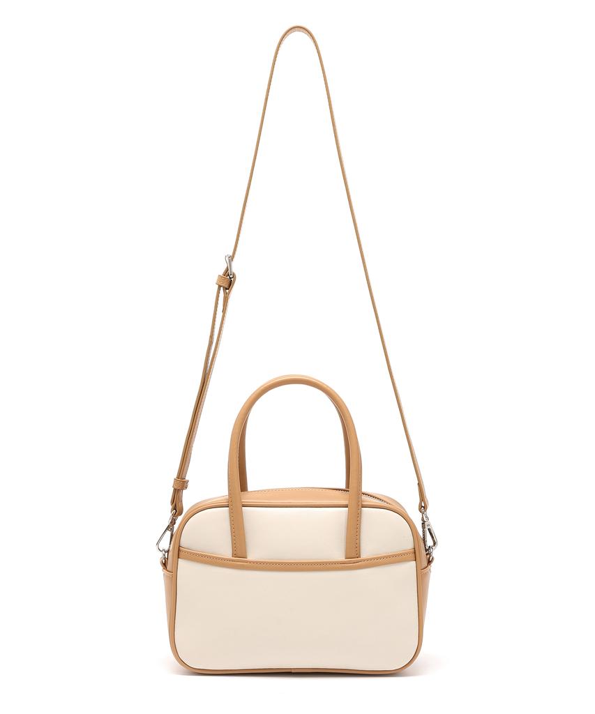 Lemine Mini Tote 2-Way Bag (Ivory/Tan)