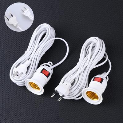 HOMEFISH 2.3M E27 Hanging Lamp Holder with On/Off Switch Cable for Indoor Plants Desk Light EU/US Plug