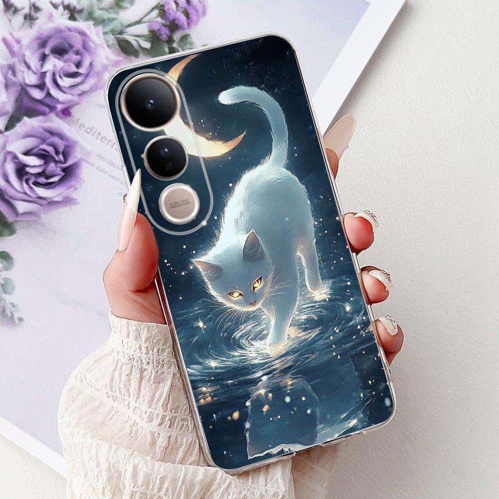For Vivo V50 Lite 5G Case Cover Cute Cat Luxury Fashion Flowers Funny Cool Painted Back Cover For Vivo V50Lite 5G Phone Case