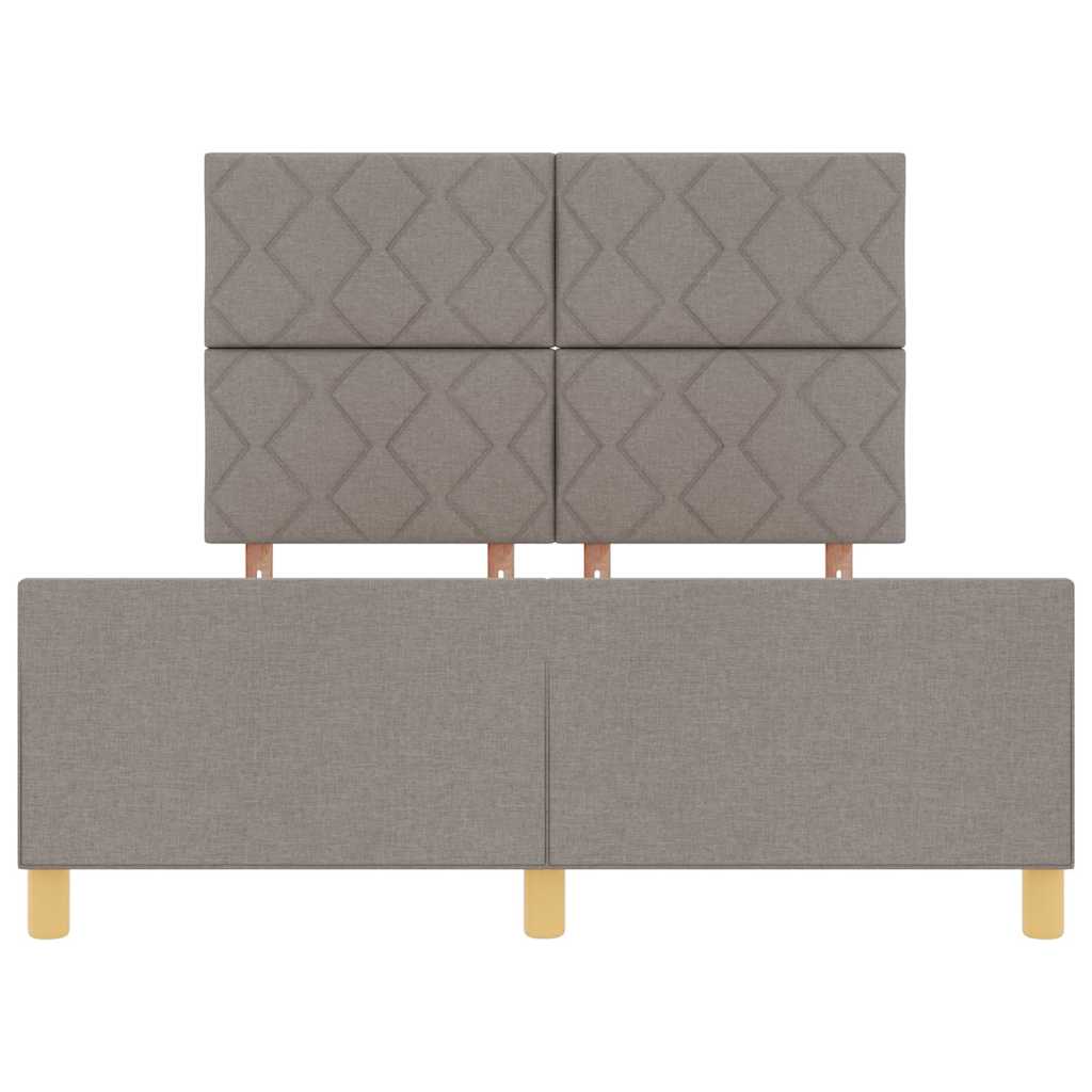 Bed Frame with Headboard Taupe 140 X 190 Cm Fabric