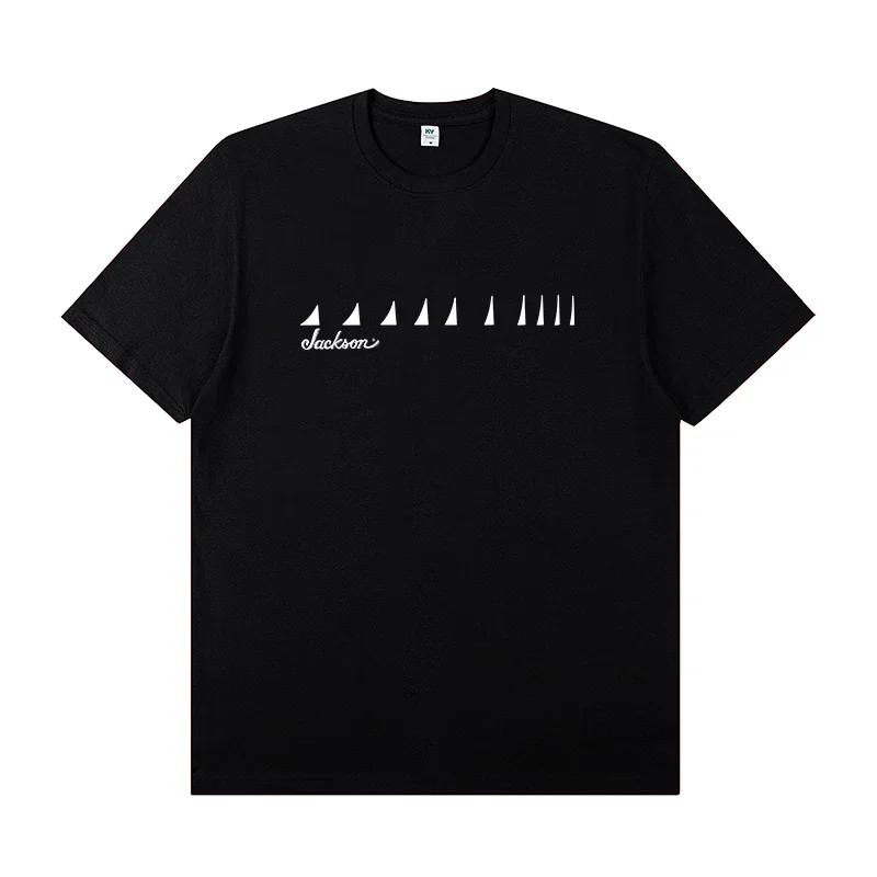 JACKSON SHARKROT Jackson Electric Guitar with Short Sleeve T-shirt Rock Band Outfit Casual T-shirt for Men and Women