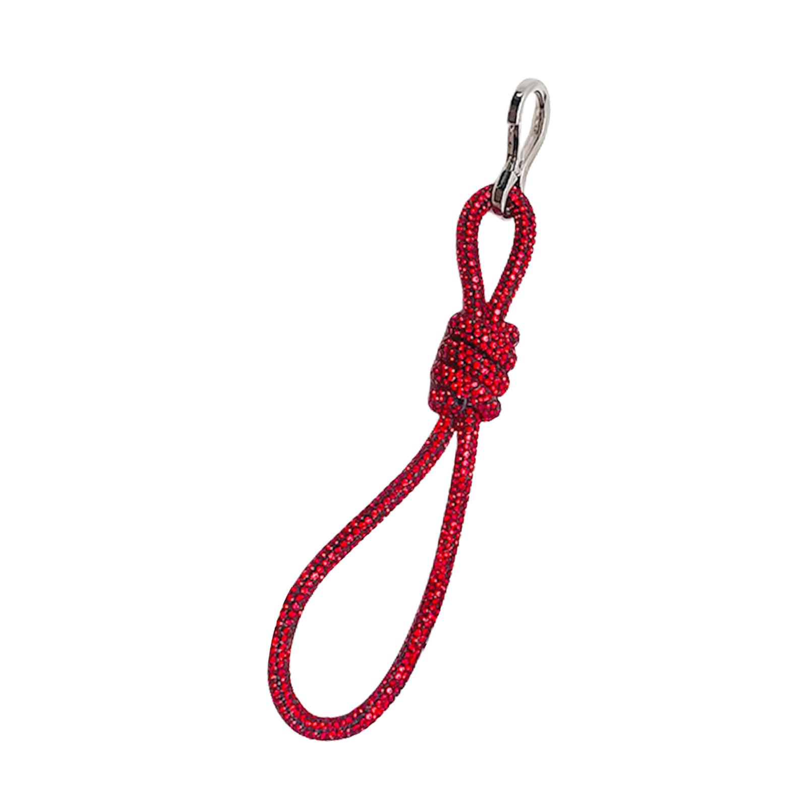 

Glittering Diamonds Hanging Rope Stylish Key Holder Trendy Rhinestones Hanging Rope Bag Adornment Female Accessory