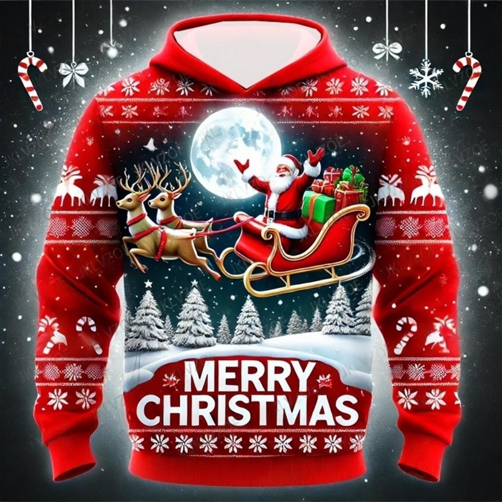 Children s Hoodie Christmas Santa Claus 3D Print Unisex Sweatshirt Fashion Comfortable Kids Clothes Holiday Children s Clothing 100