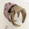 PROLY Neue Mode Damen Haaraccessoires Einfarbige Breite Seiten-Haarband Mittlerer Knoten Turban Stirnband für Erwachsene