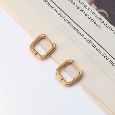 Persönlichkeitstrend Geometrische Ohrringe Titanstahl Quadratisch Runddraht Ohrbügel Ohrschmuck Premium Nische