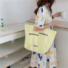 6 New Alphabet Printed Canvas Bag Schoolgirl Lazy Wind Large Capacity Portable Shoulder Tote Bag