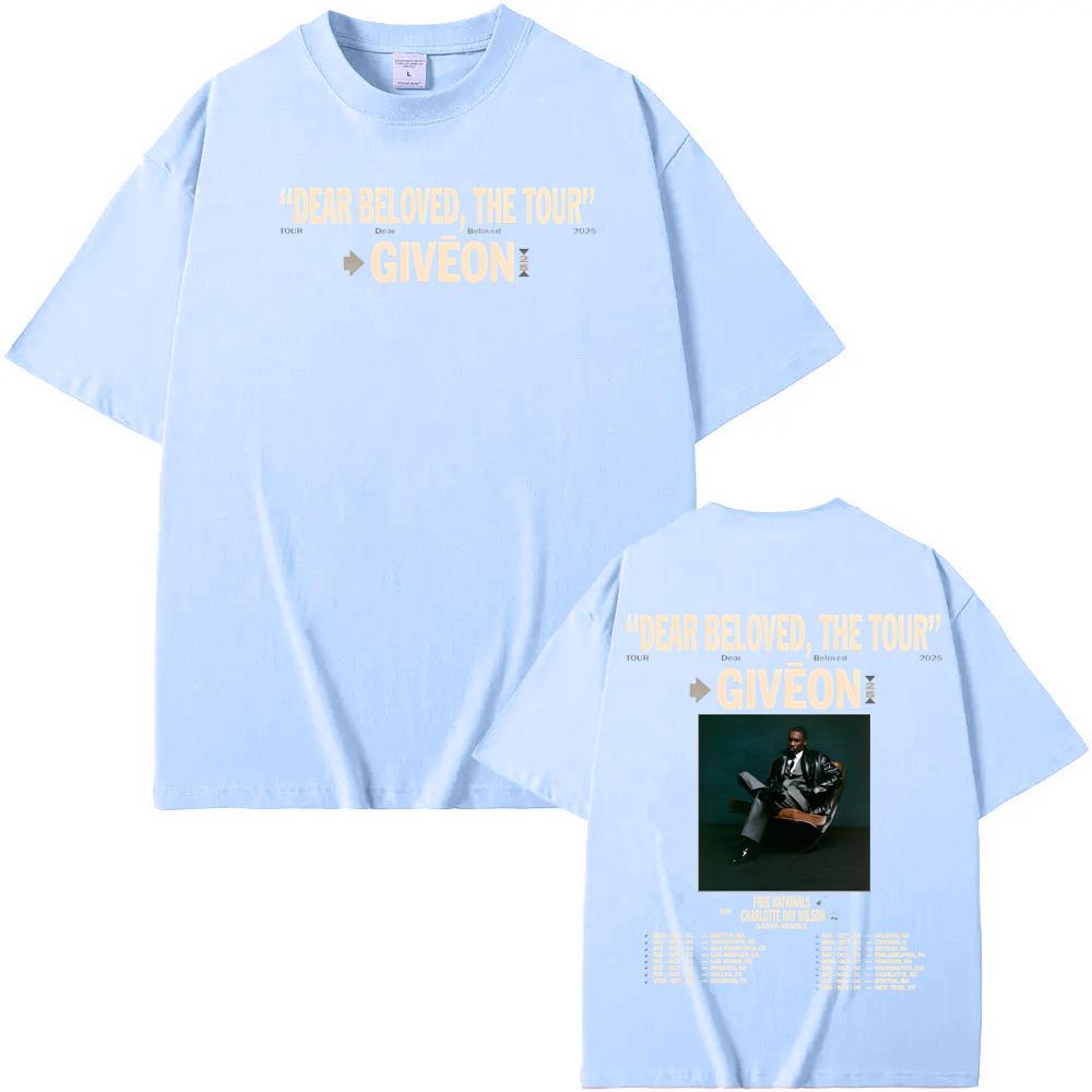 Giveon DEAR BELOVED THE TOUR 2025 Tričko Hip Hop Bavlna Tričko Americký Rapper Punkové Tričko Ropa Hombre Gotické Oblečení