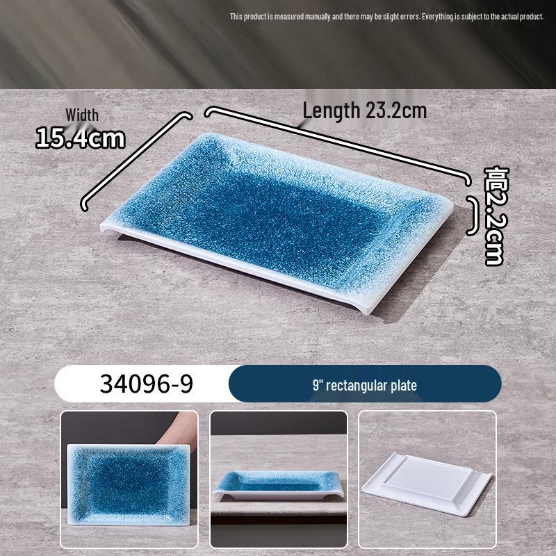 Melamine Rectangular Plate for BBQ, Grilled Meats, Cold and Fried Dishes