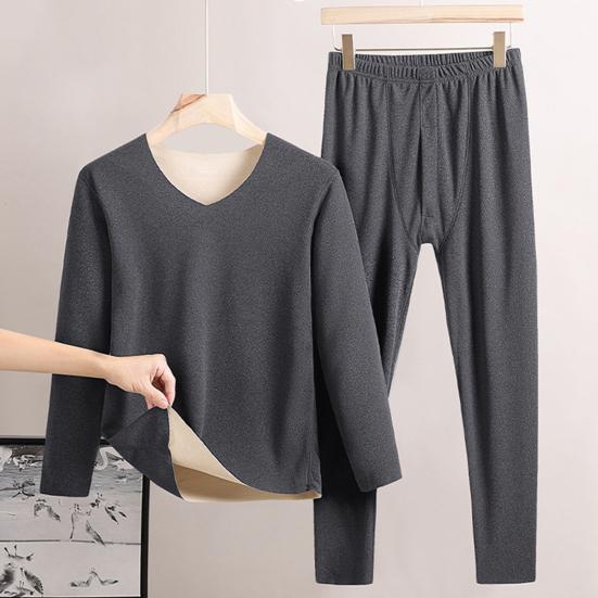 Men's Thermal Underwear Set Long Johns Fleece Lined Base Layer Set Cold Weather Top And Bottom for Winter