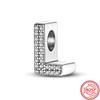 925 Sterling copper Clear Zircon Sparkling 26 A-Z Letters Alphabet DIY Name Beads Fit Original Pantaro Charms Bracelet Zircon