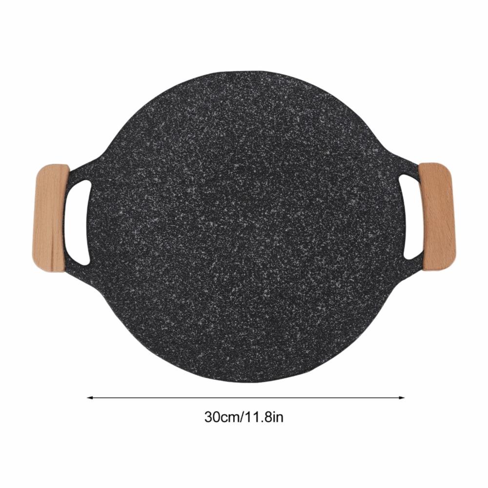 Black Korean Grill Pan Stone Coating Cooking Plate Easy To Clean BBQ Griddle  Tabletop BBQ