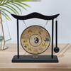 Gong Ornament Mini Wind Chimes Feng Shui Brass Gong Desktop Mini Chinese Gong with Stand for Tabletop Office Home Art Decor