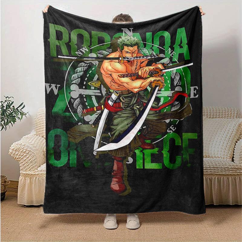 1pc One Piece Episode Blue Island Soft Throw Blanket Flannel All Season Light Weight Living Room/Bedroom Warm Blanket. M7270118