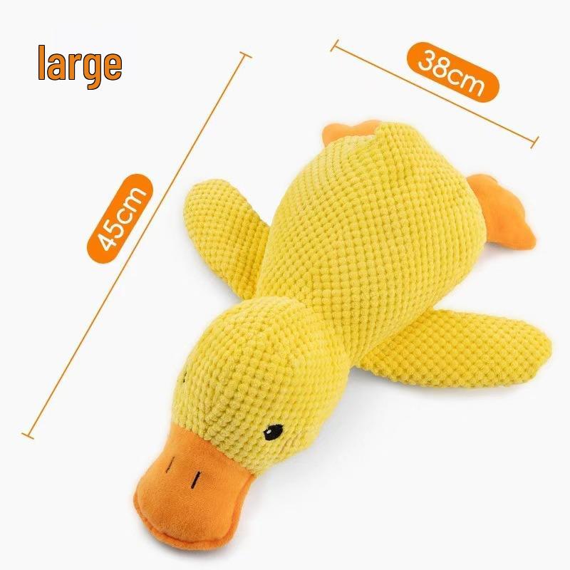 Pet Toy: Bite-Resistant Yellow Duck Plush for Teething Puppies and Dogs