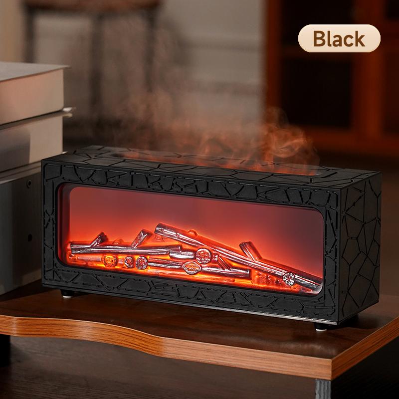 Flame Humidifier Simulated Fireplace At Night Time Remote Control Bass Large Spray Aroma Diffuser Oil Christmas Gifts Humidifier