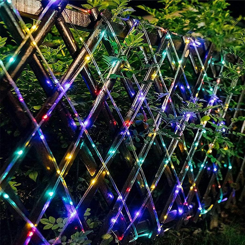 Outdoor Rainproof Solar LED String Lights - Colorful PVC Tube for Courtyard Decoration