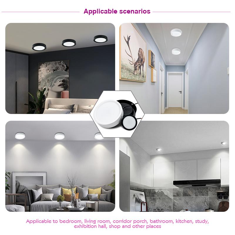 Downlight cu LED montat la suprafață 9W 12W 15W 18W Lampă de panou pentru spoturi de tavan 220V Corpuri de iluminat de tavan