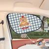 Cute Cartoon Car Window Sunshade Curtains - Static Adsorption for Sun Protection & Heat Insulation, Blackout Side Curtains.