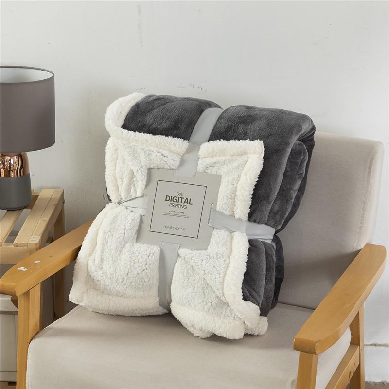 Flanell-Fleece-Überwurfdecke, warme Wolldecke, Bettdecke, Sofadecke, flauschige Bettdecke für Sofa, Schlafzimmer 150x200cm dunkelgrau