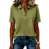 Women's Fashion Casual Lapel Short Sleeve Color Shirt Women's Button Up Tops