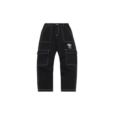 Li Ning X X-Girl Womens Dominator Loose Wide-Leg Casual Pants Women Bottoms New-Standard-Black AKXQ452-1