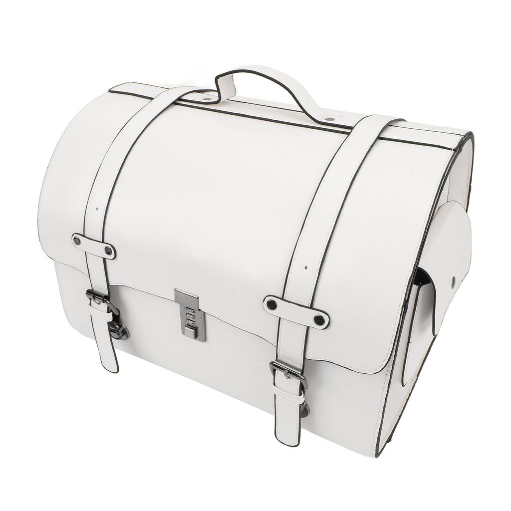 Motorcycle Tail Bag Faux Leather Waterproof 29.5L Capacity Quick Release with Combination Lock Universal Fit for