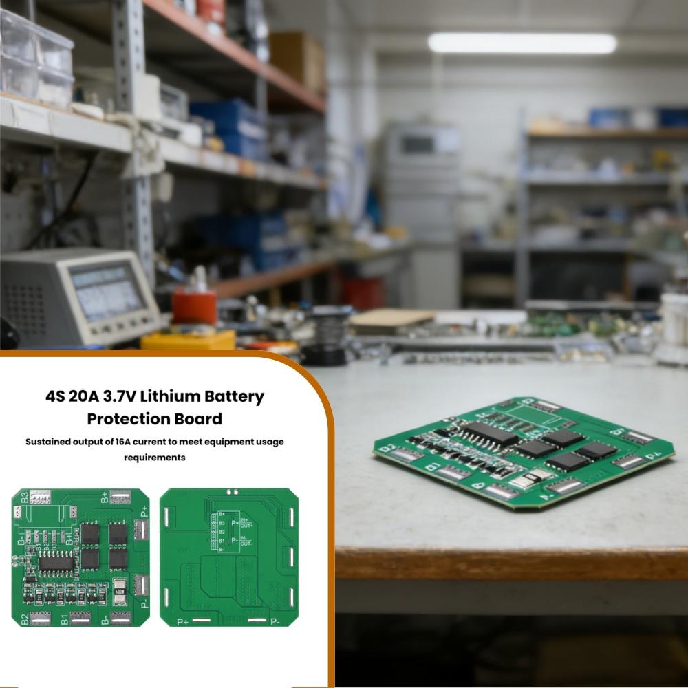 4S 20A 3.7V Li-ion Battery Protection Board BMS W/ Passive Balancing, Continuous 16A Output, Low Heat, Polymer Battery Pack