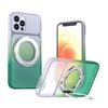 Phantom Skin Feel Gradient PC+TPU Phone Case With 360° Rotating Metal Holder, Magnetic Wireless Charging Shockproof Protective Cover