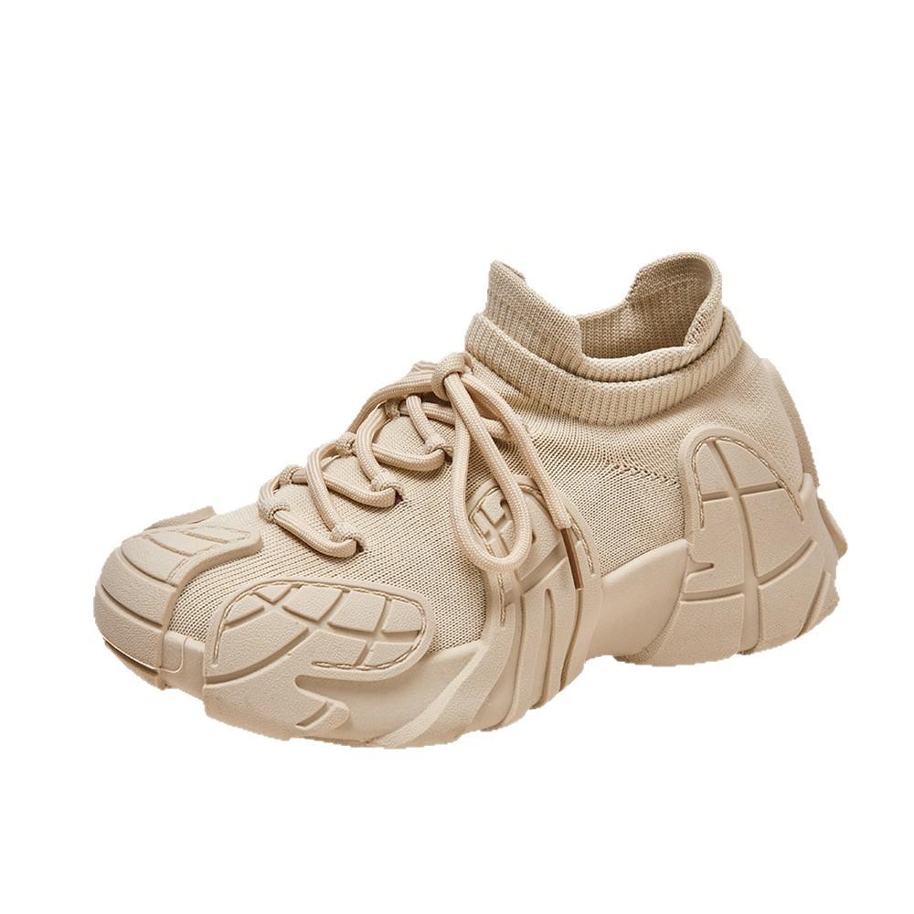 Shoes women's spring and autumn platform dad shoes women's breathable fly-woven socks sneakers women's octopus casual shoes heightening shoes