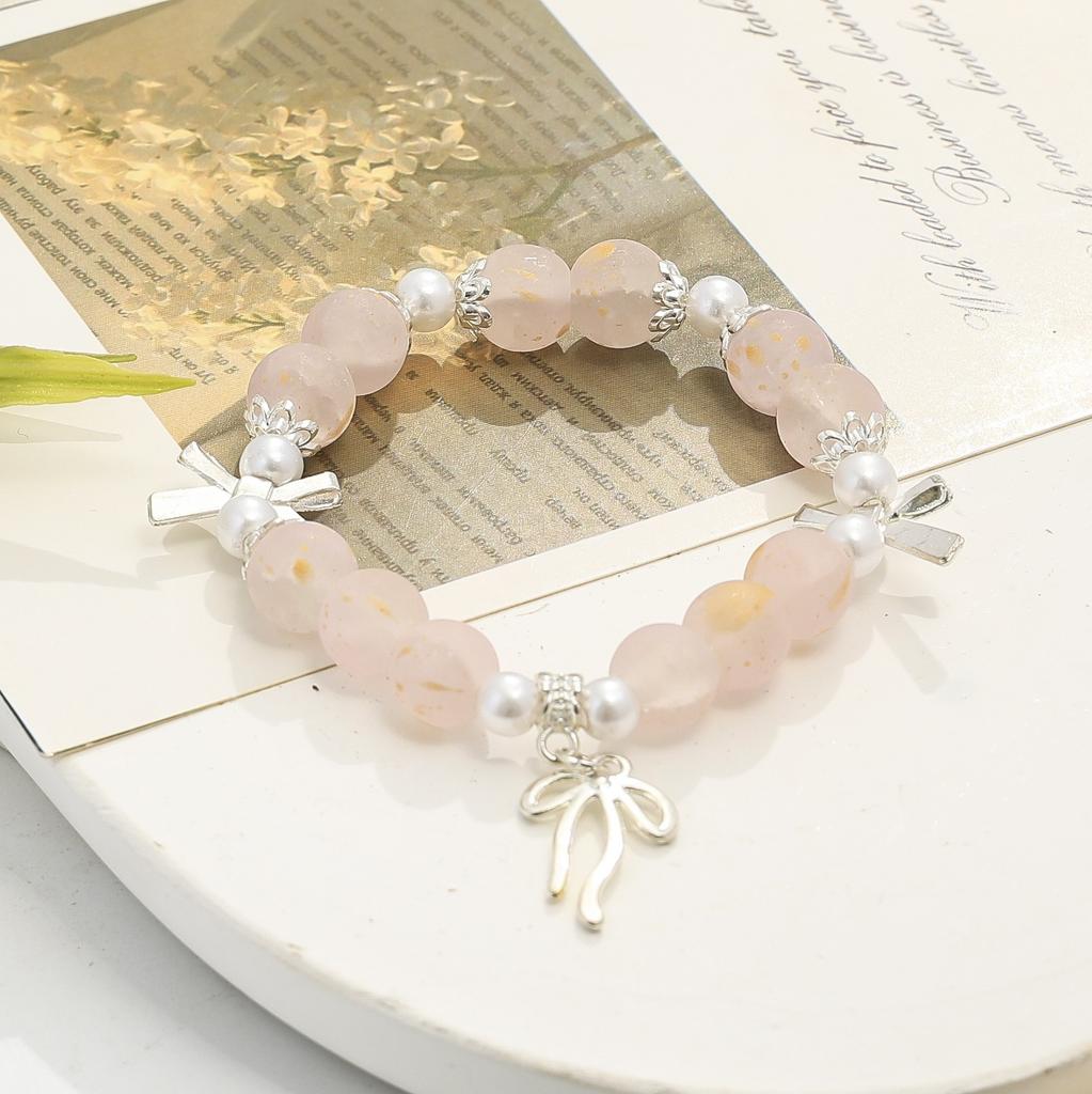 Original design super fairy pearl bow bracelet ins style versatile school season student girlfriend bracelet