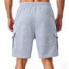 Men's Casual -color Sportswear Shorts, Men's Multi-pocket Drawstring Shorts