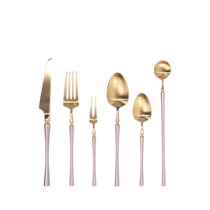Belle Dessert Tableware Set in Pink Gold Belle Pink Gold Dessert Fork (10995)