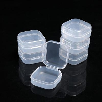 Transparent Plastic Mini Box with Lid for Earplugs, Jewelry, Fish Hooks, and Components - Single Compartment Organizer