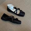 Women Bow Ballet Dance Mary Jane Shoes Fashion Square Toe Rivet Loafers New Dress Designer Flats Casual Ballerinas Footwears