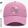 Pc Pink Color Painted Number Cm Baseball Cap I Was  Now IM Cm Text Stars Hearts Rainbow Decoration Graduati