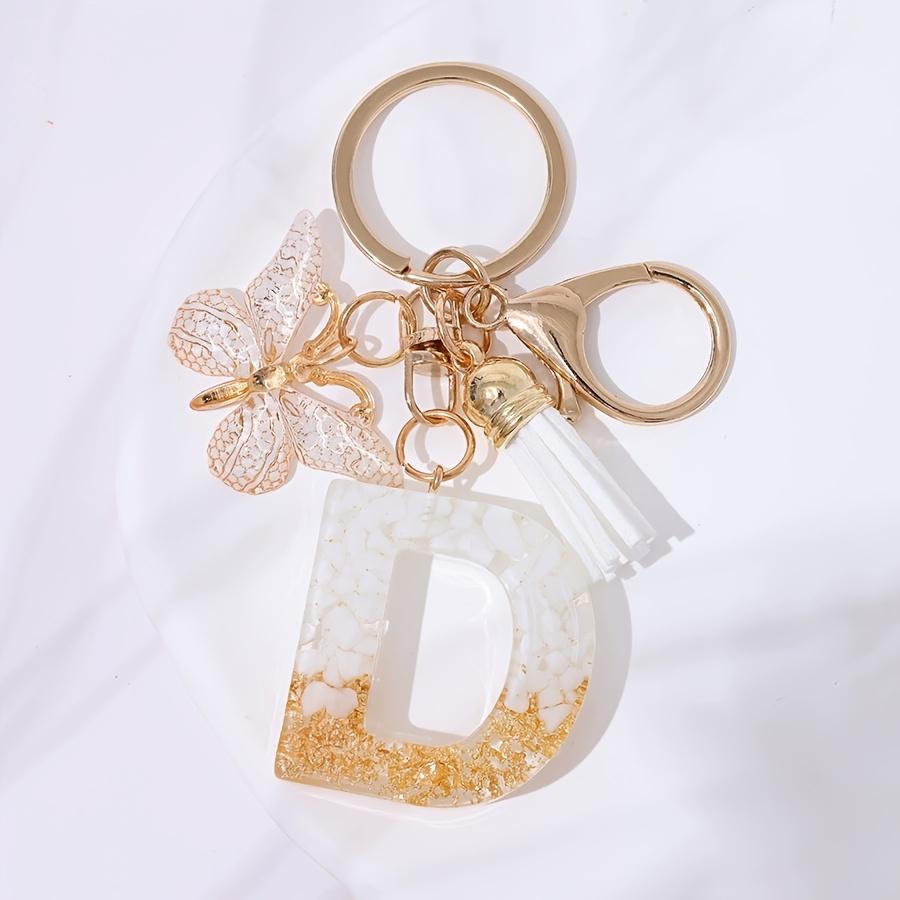 Keychain Pendant fashionable butterfly and initial key chain car decoration pendant, backpack key chain decoration