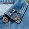 2 pcs Light Luxury Whale Dolphin Brooch Animal Vintage Whale Dolphin Badge Clothes Decoration Fish Shaped Metal Badge Female